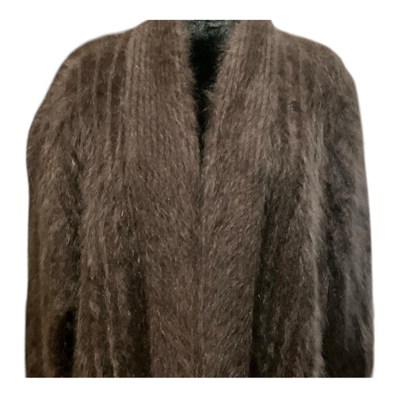 VNTG Angora Mobwife Fuzzy Open Front Coat - Picture 4 of 16